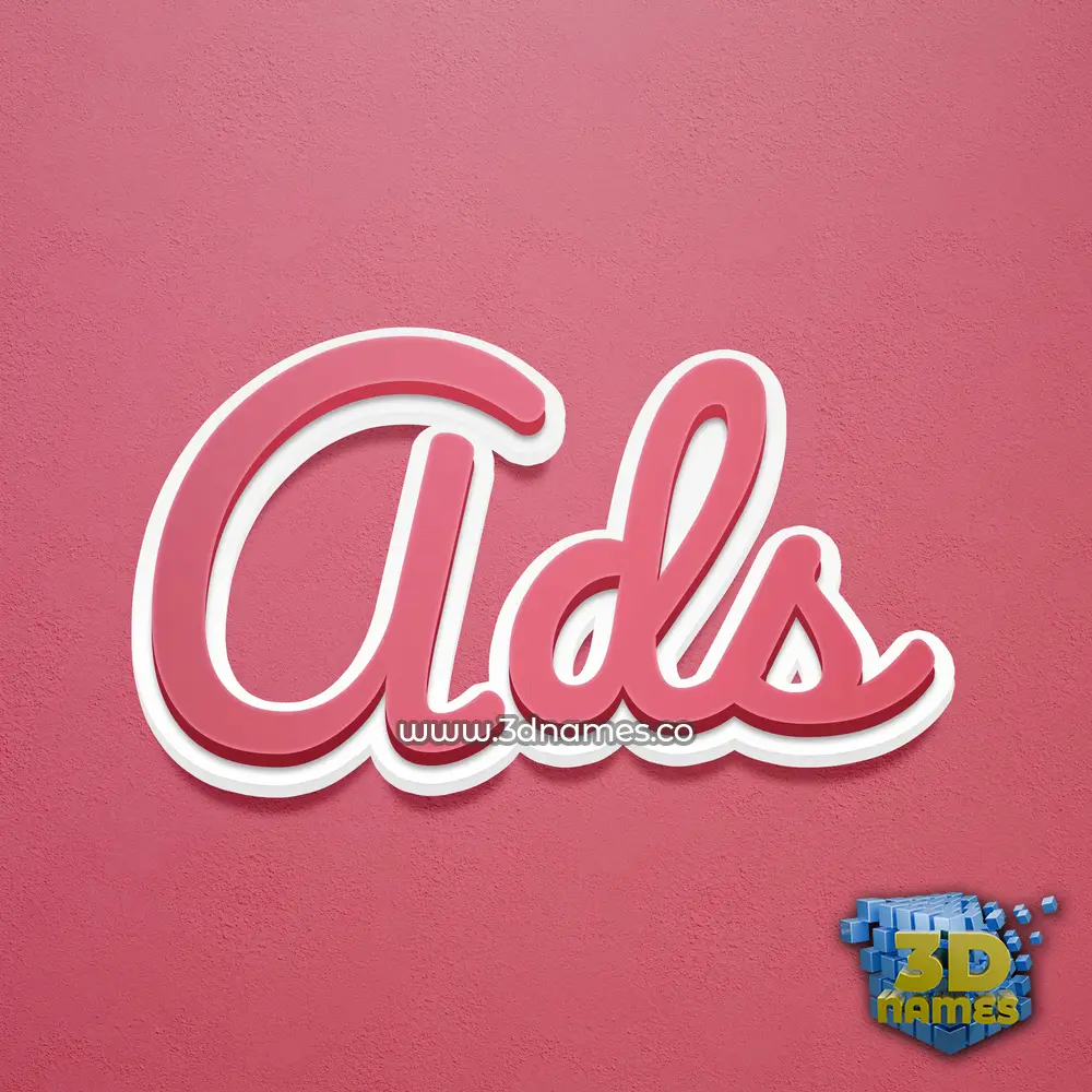 ads in Red Scribble style - 3D name wallpaper
