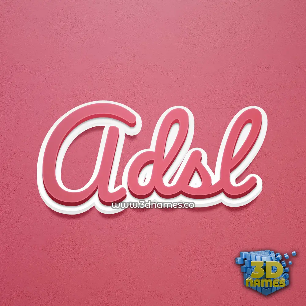 adsl in Red Scribble style - 3D name wallpaper