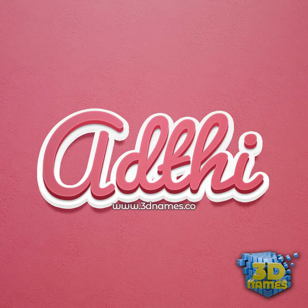 adthi in Red Scribble style - 3D name wallpaper
