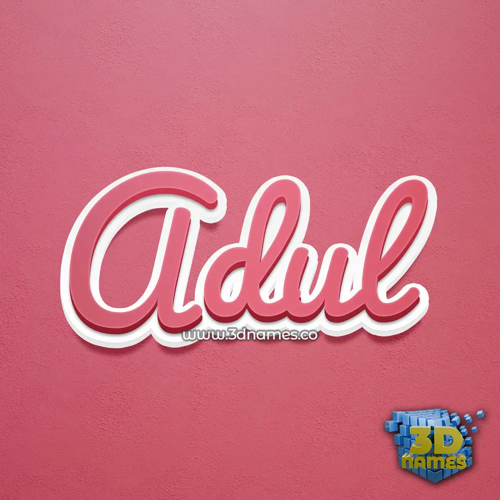 adul in Red Scribble style - 3D name wallpaper