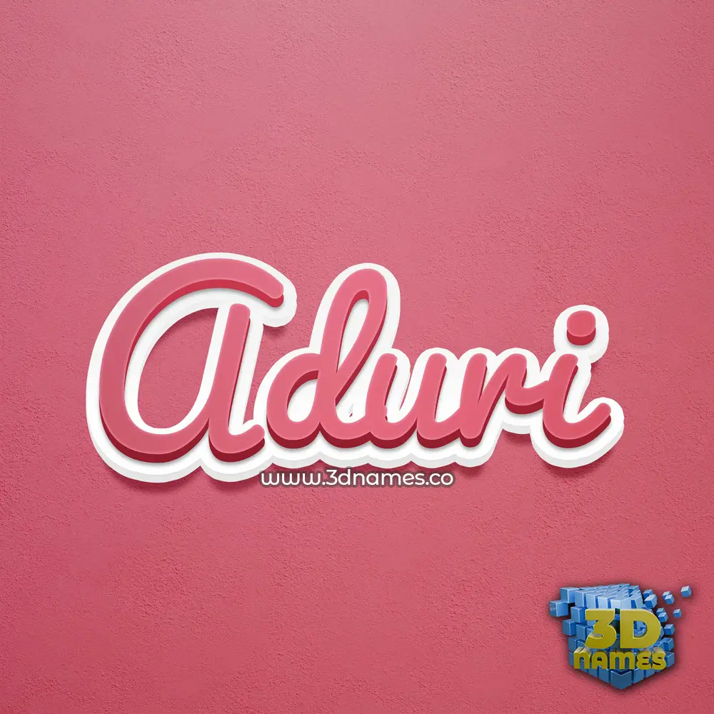 aduri in Red Scribble style - 3D name wallpaper