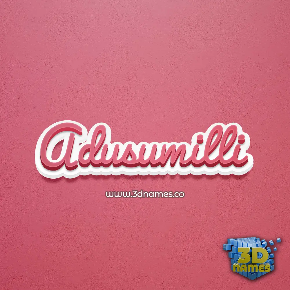adusumilli in Red Scribble style - 3D name wallpaper