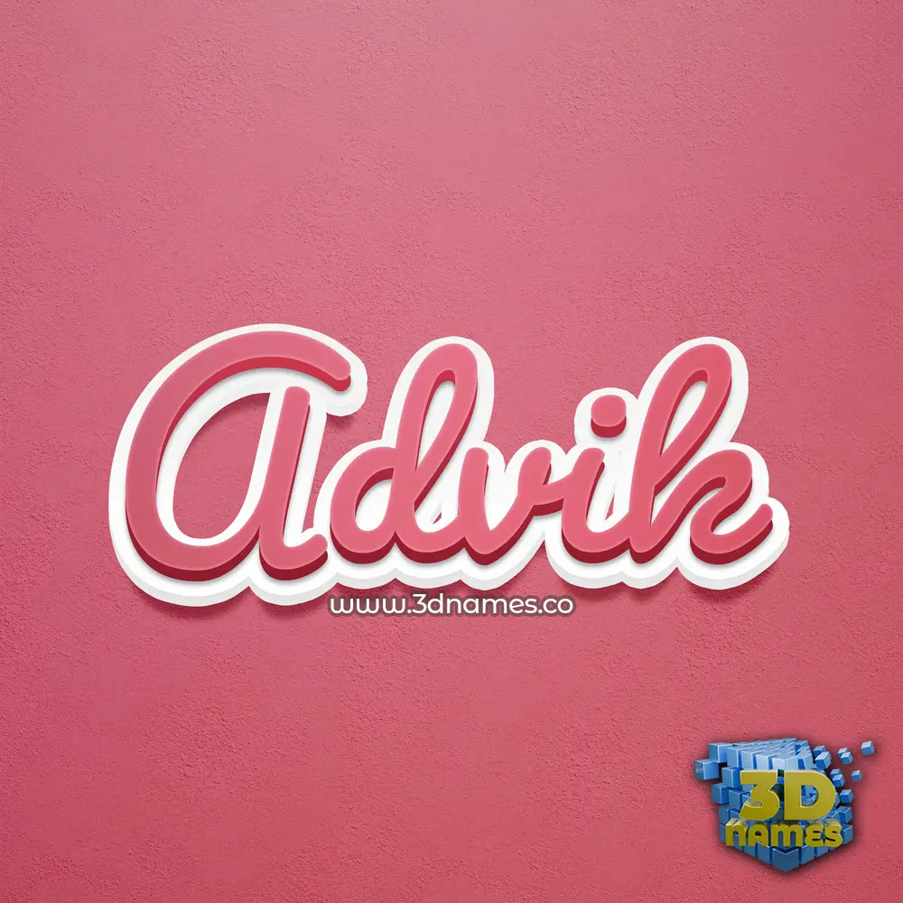 advik in Red Scribble style - 3D name wallpaper