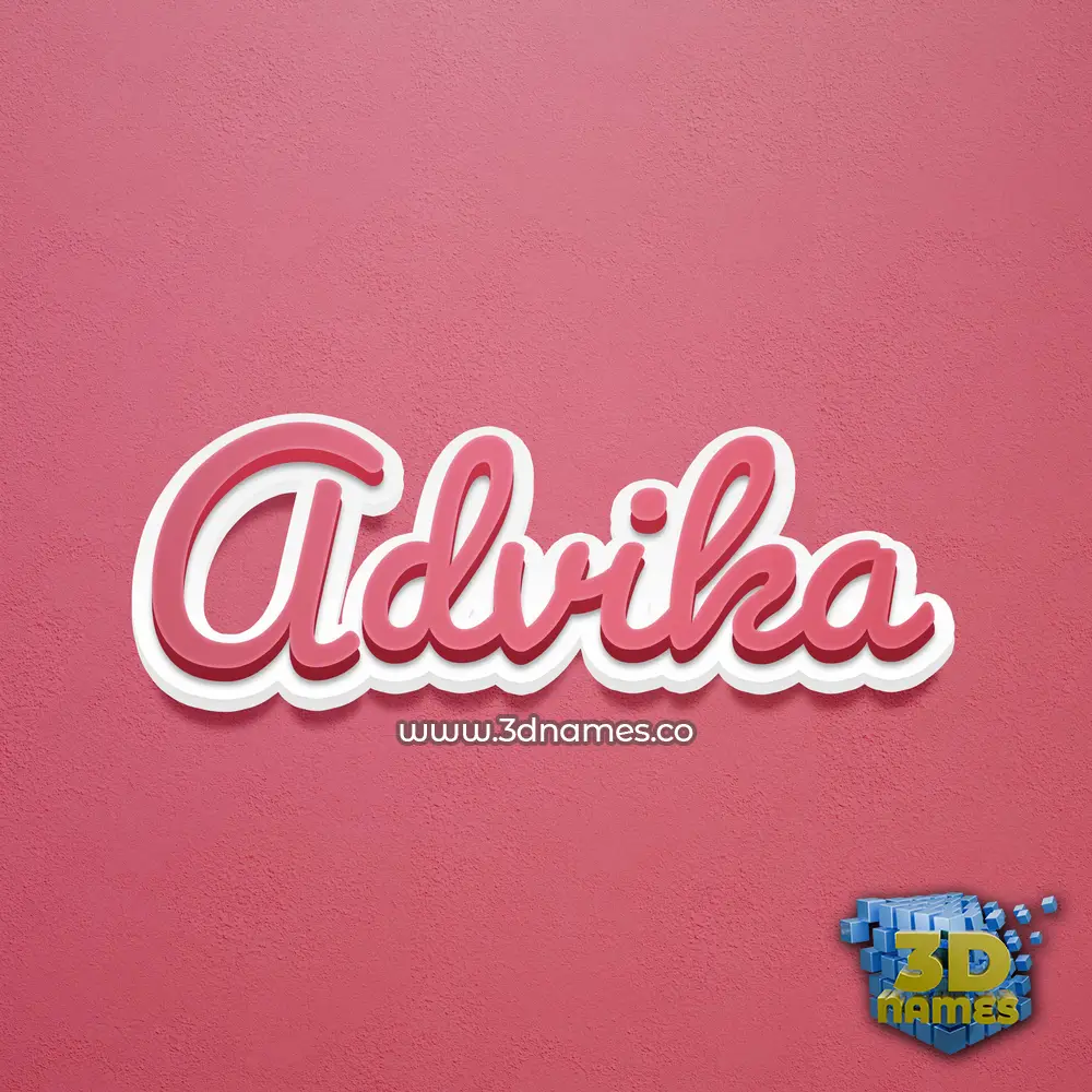 advika in Red Scribble style - 3D name wallpaper