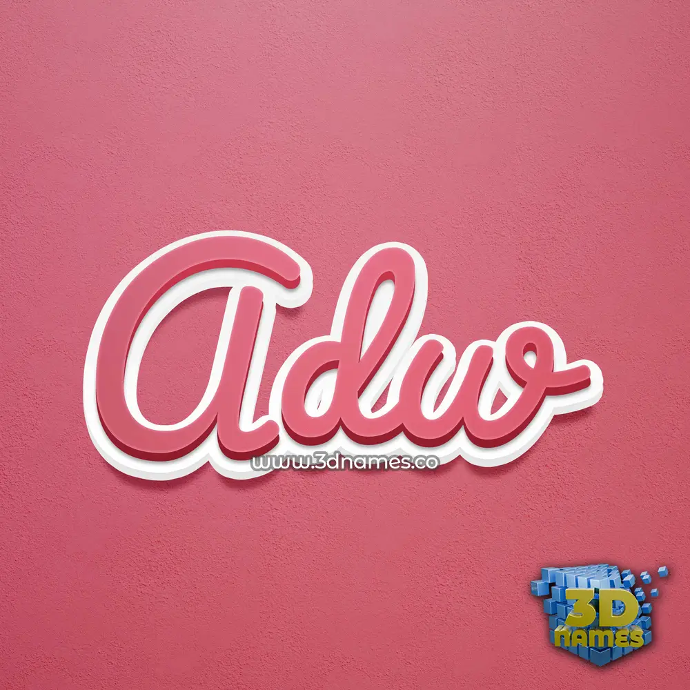 adw in Red Scribble style - 3D name wallpaper