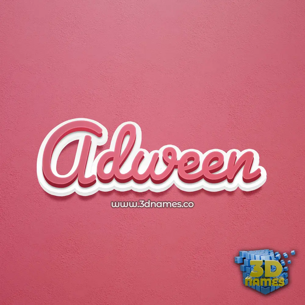 adween in Red Scribble style - 3D name wallpaper