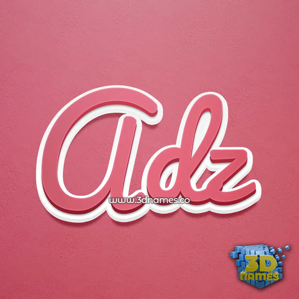 adz in Red Scribble style - 3D name wallpaper