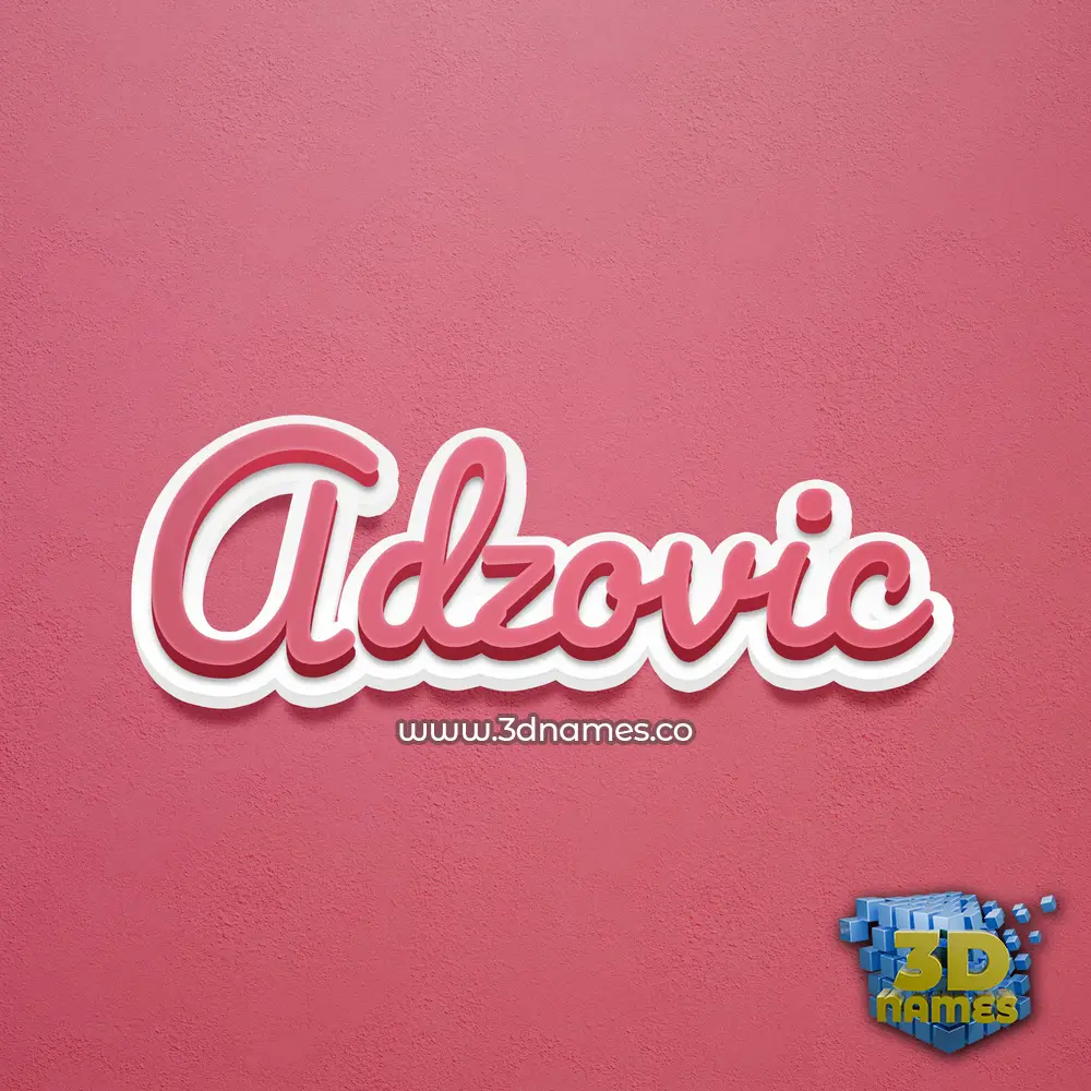 adzovic in Red Scribble style - 3D name wallpaper