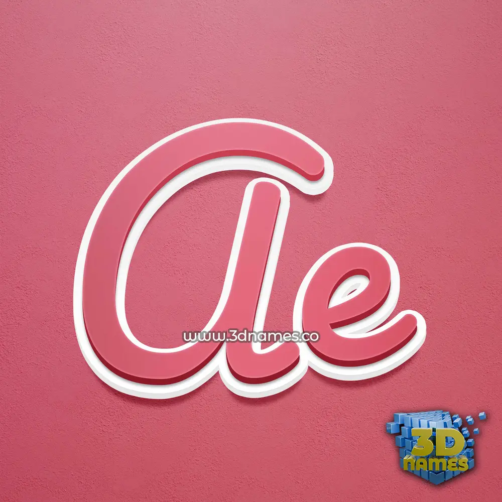 ae in Red Scribble style - 3D name wallpaper