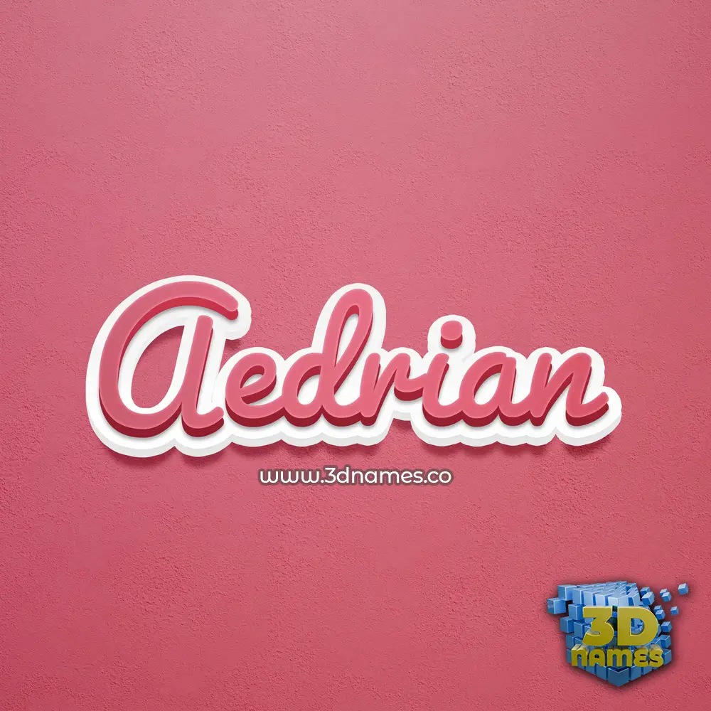 aedrian in Red Scribble style - 3D name wallpaper
