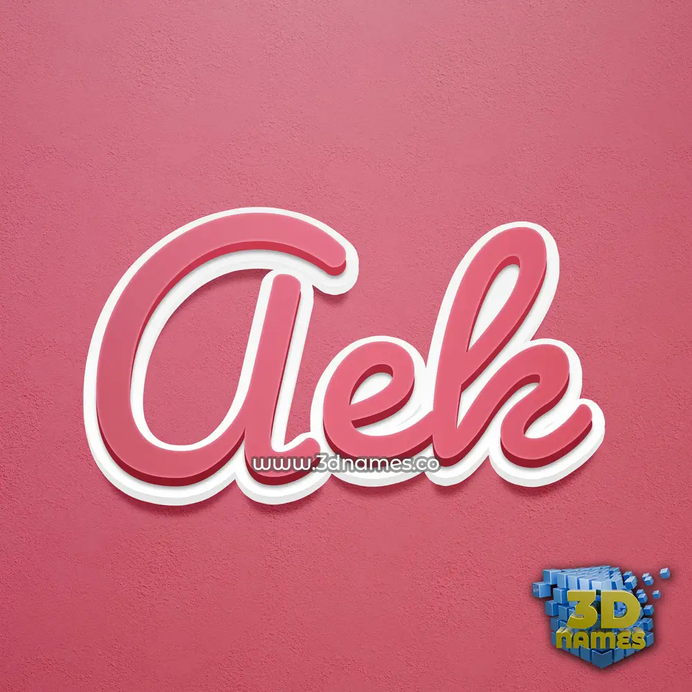 aek in Red Scribble style - 3D name wallpaper