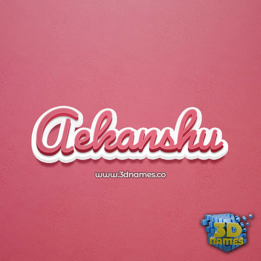aekanshu in Red Scribble style - 3D name wallpaper