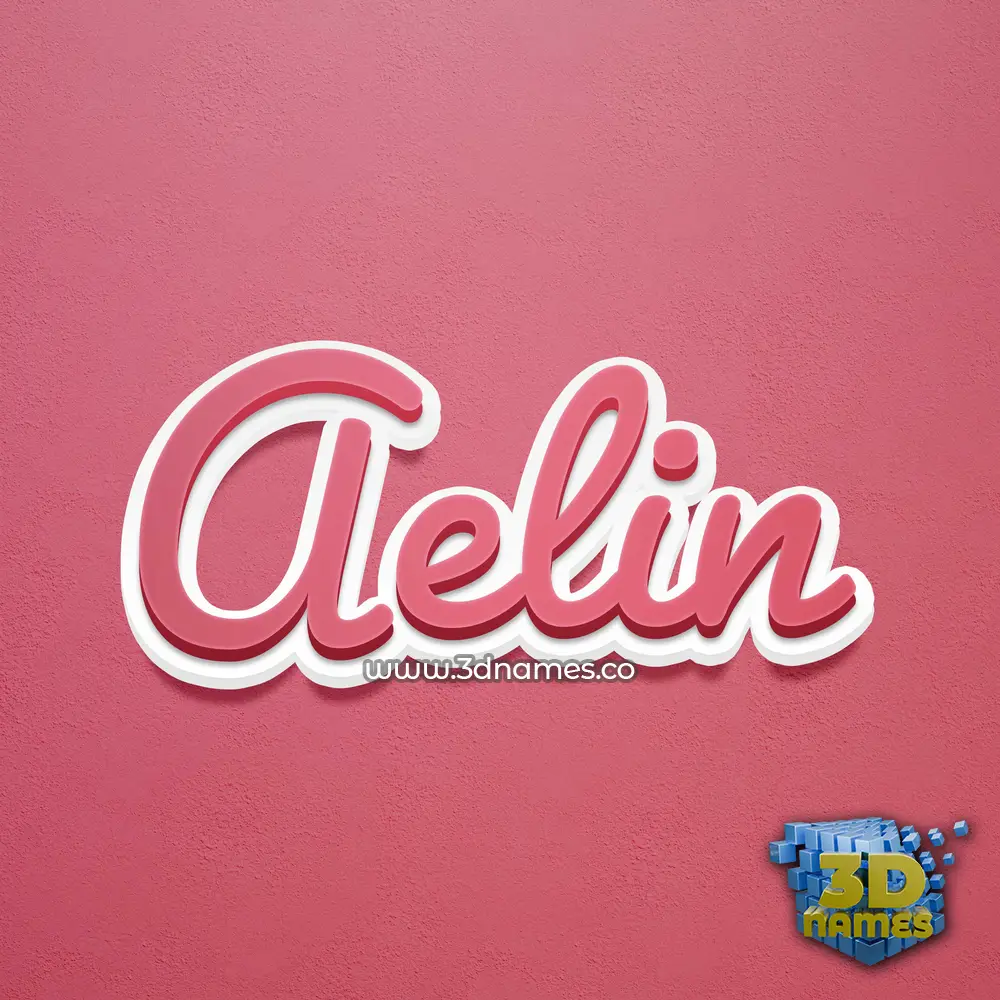 aelin in Red Scribble style - 3D name wallpaper