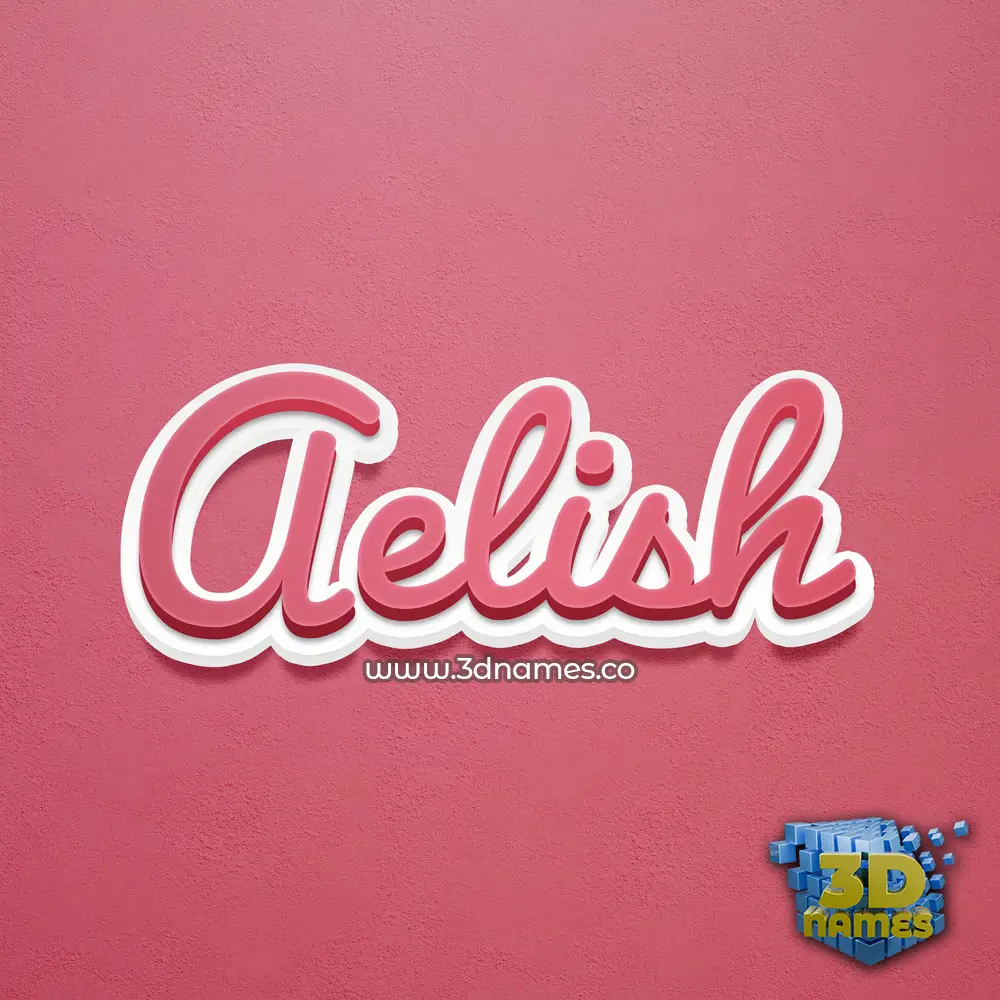 aelish in Red Scribble style - 3D name wallpaper