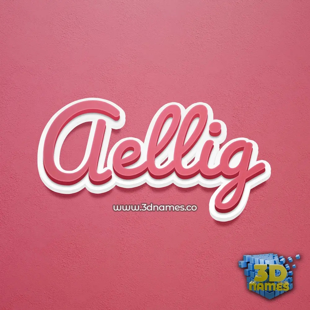 aellig in Red Scribble style - 3D name wallpaper