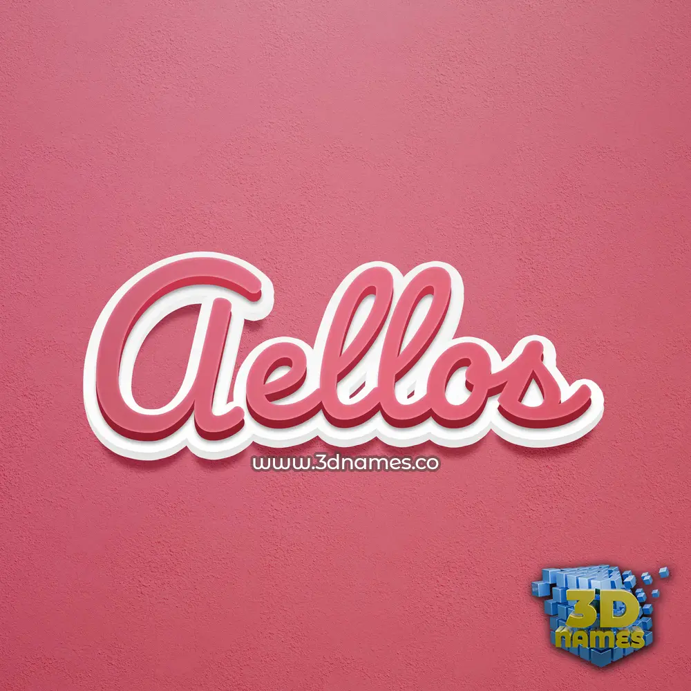 aellos in Red Scribble style - 3D name wallpaper