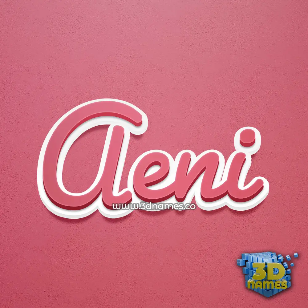 aeni in Red Scribble style - 3D name wallpaper
