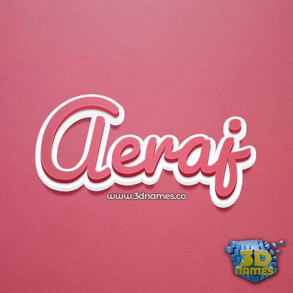 aeraj in Red Scribble style - 3D name wallpaper