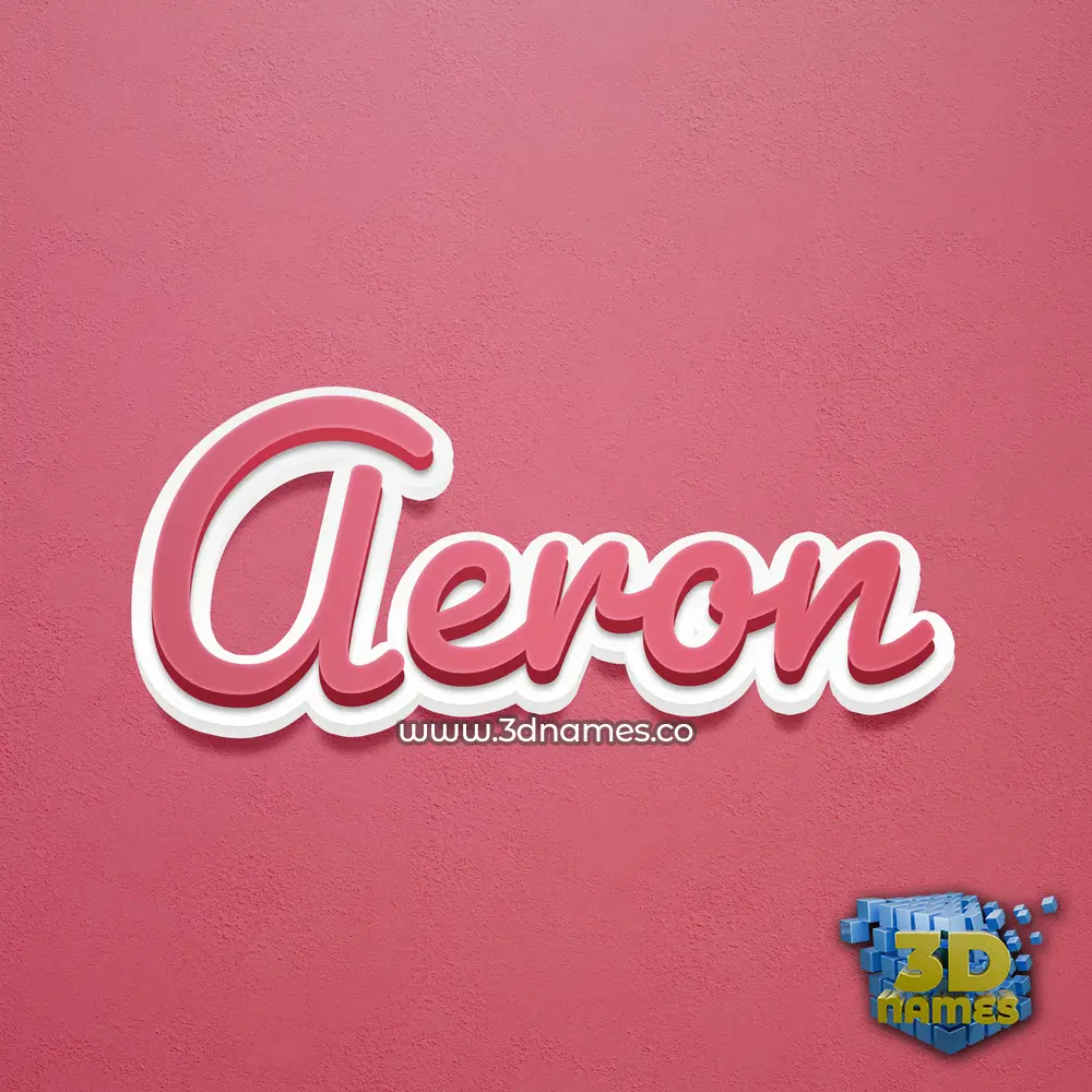 aeron in Red Scribble style - 3D name wallpaper