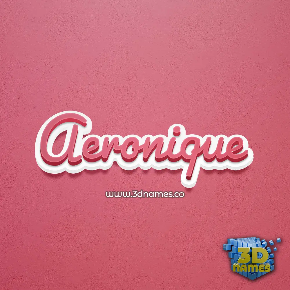 aeronique in Red Scribble style - 3D name wallpaper