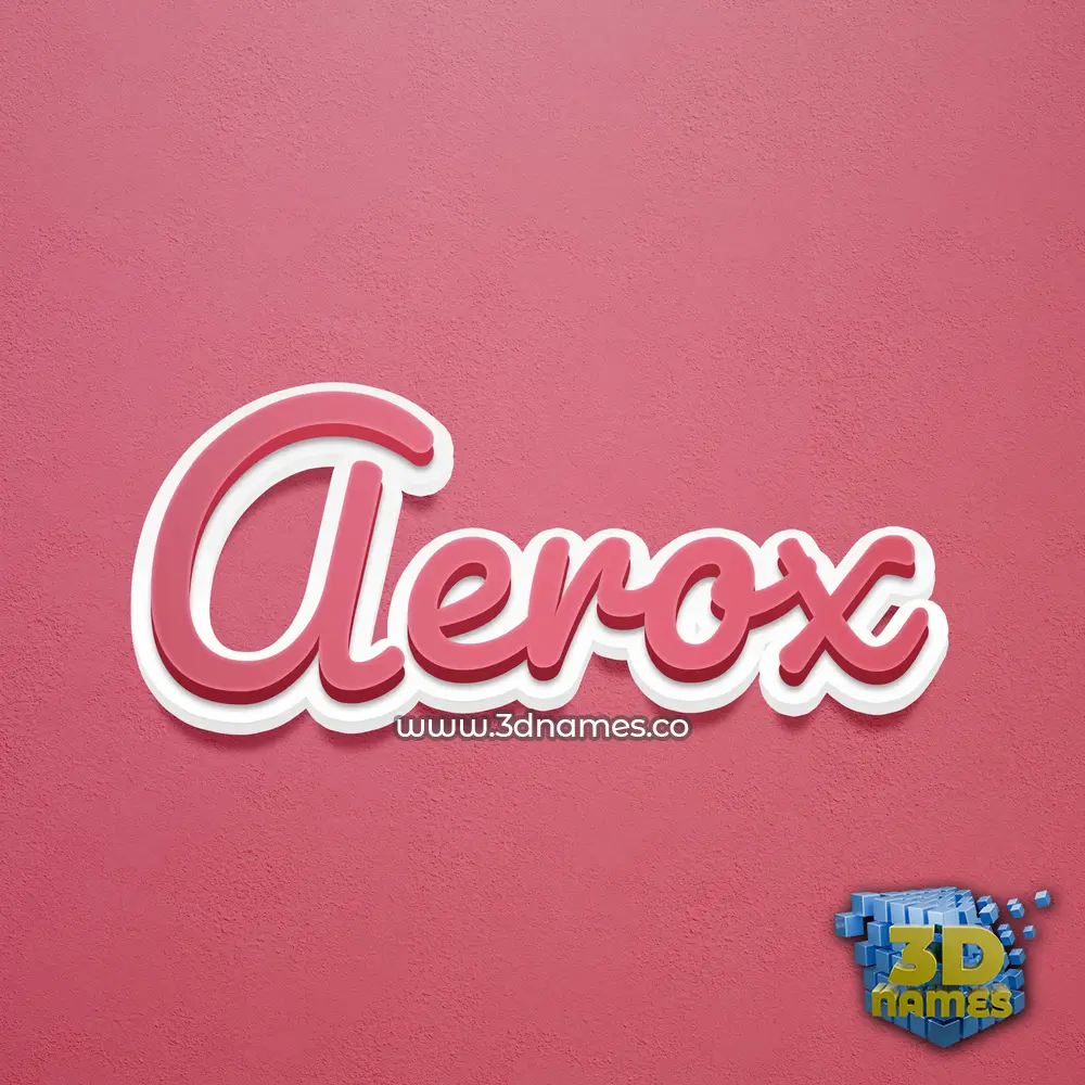 aerox in Red Scribble style - 3D name wallpaper