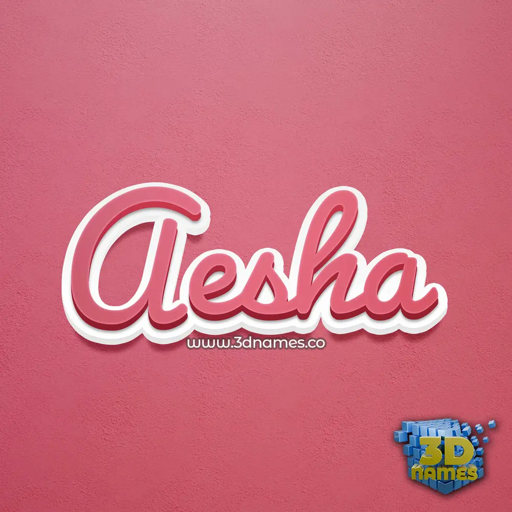 aesha in Red Scribble style - 3D name wallpaper