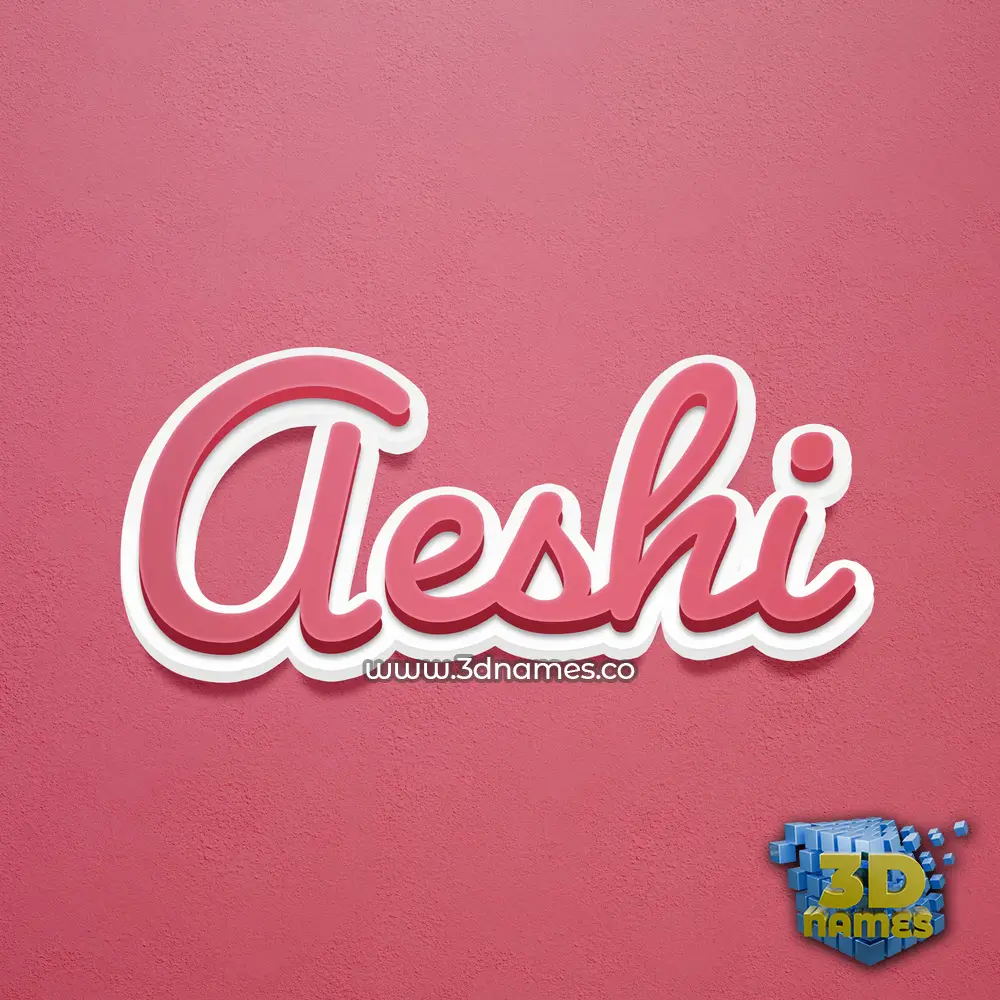 aeshi in Red Scribble style - 3D name wallpaper