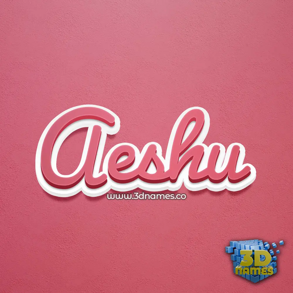 aeshu in Red Scribble style - 3D name wallpaper