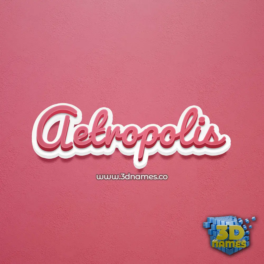 aetropolis in Red Scribble style - 3D name wallpaper