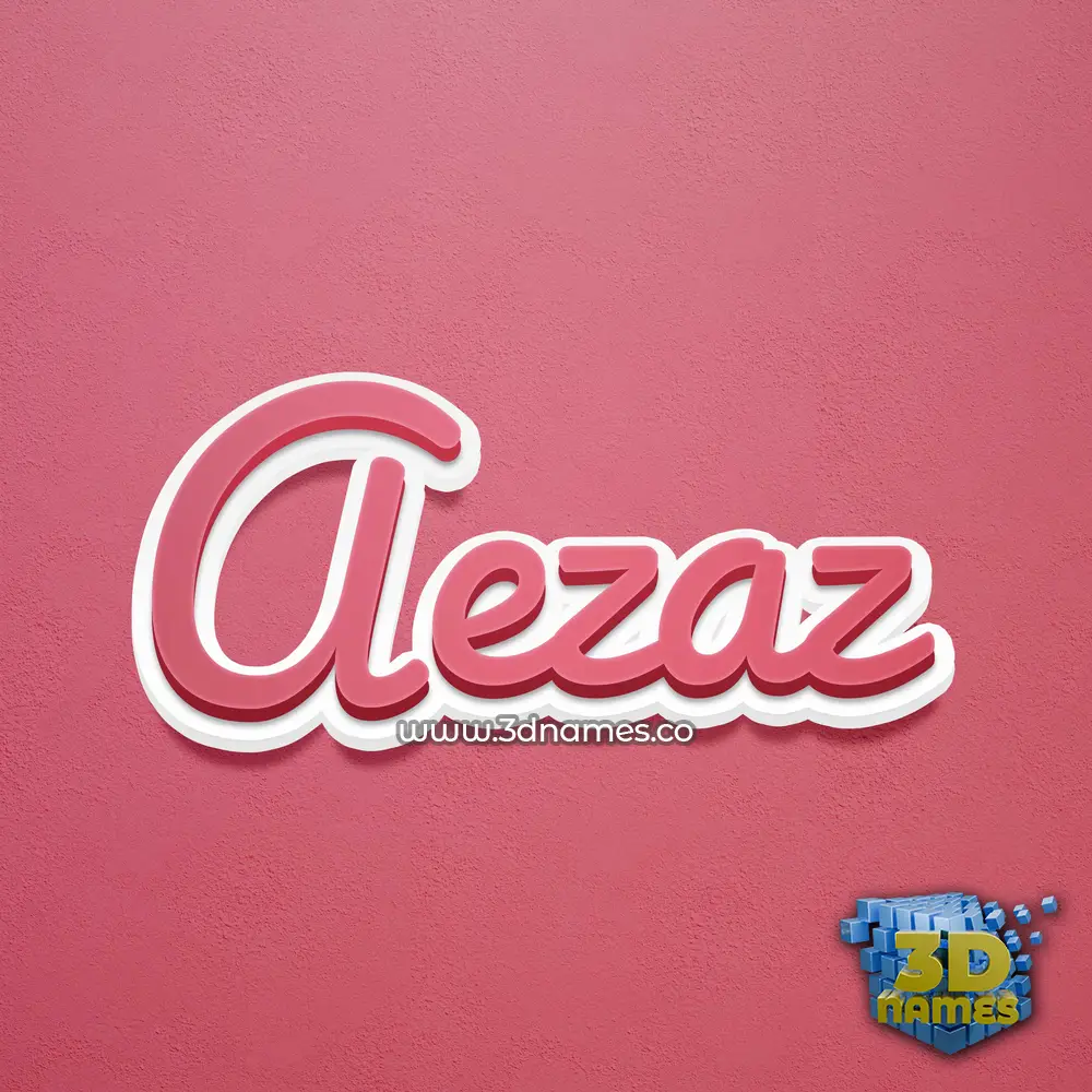 aezaz in Red Scribble style - 3D name wallpaper