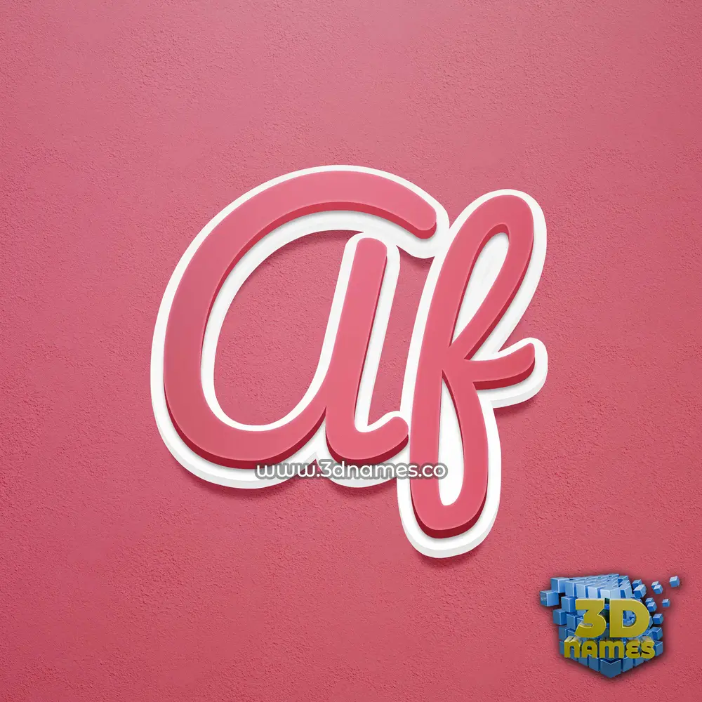 af in Red Scribble style - 3D name wallpaper