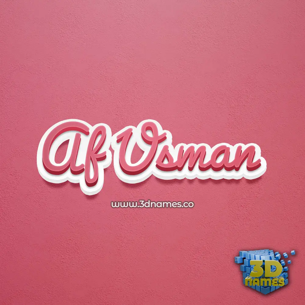 af usman in Red Scribble style - 3D name wallpaper