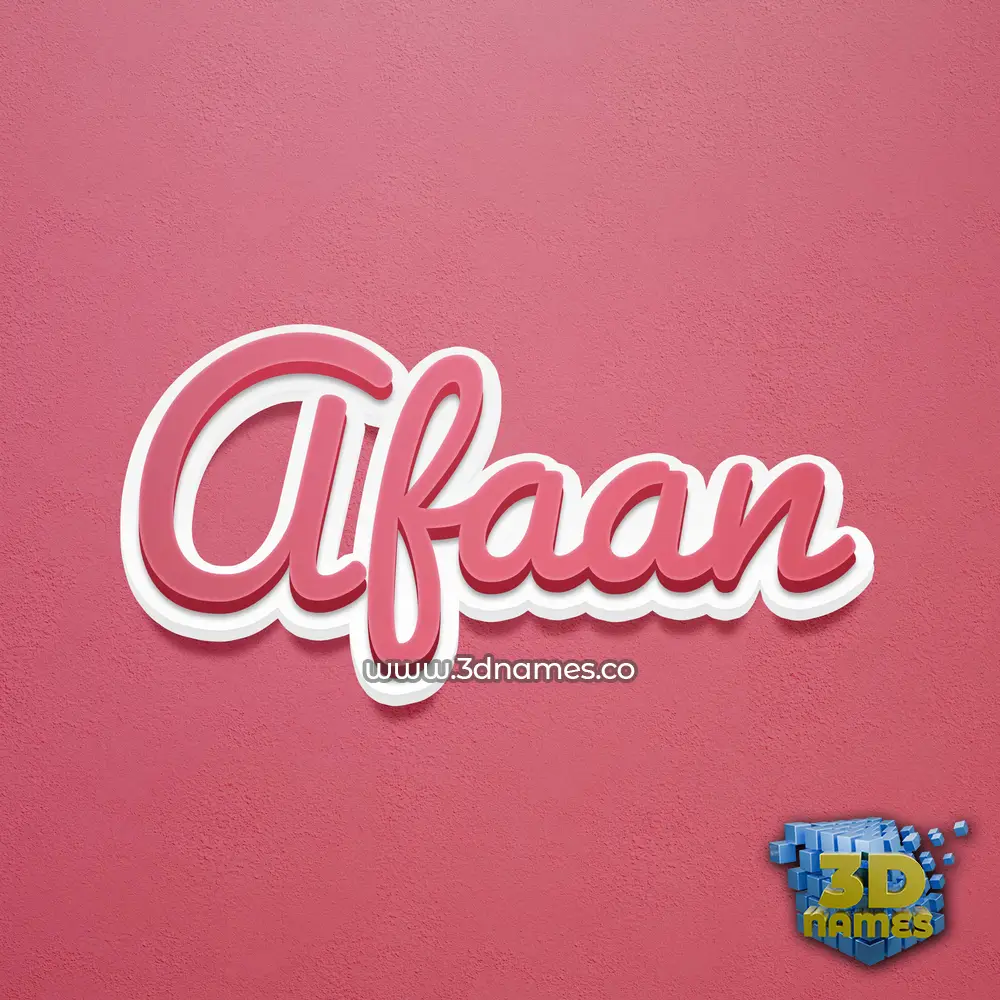afaan in Red Scribble style - 3D name wallpaper