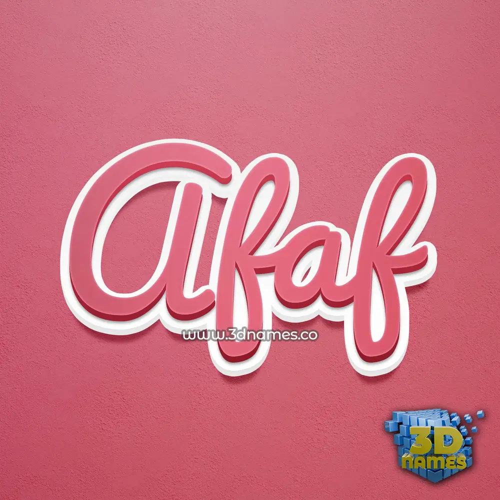 afaf in Red Scribble style - 3D name wallpaper