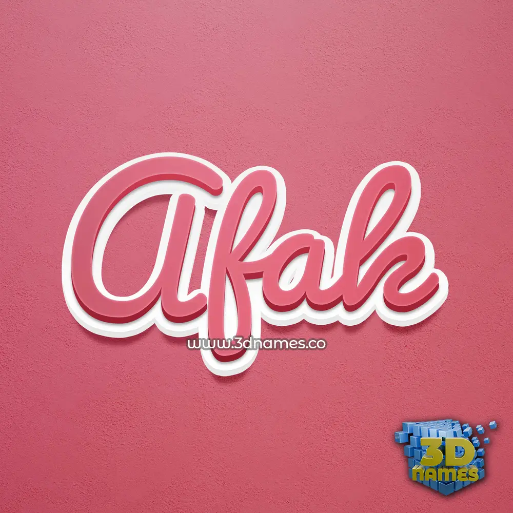 afak in Red Scribble style - 3D name wallpaper