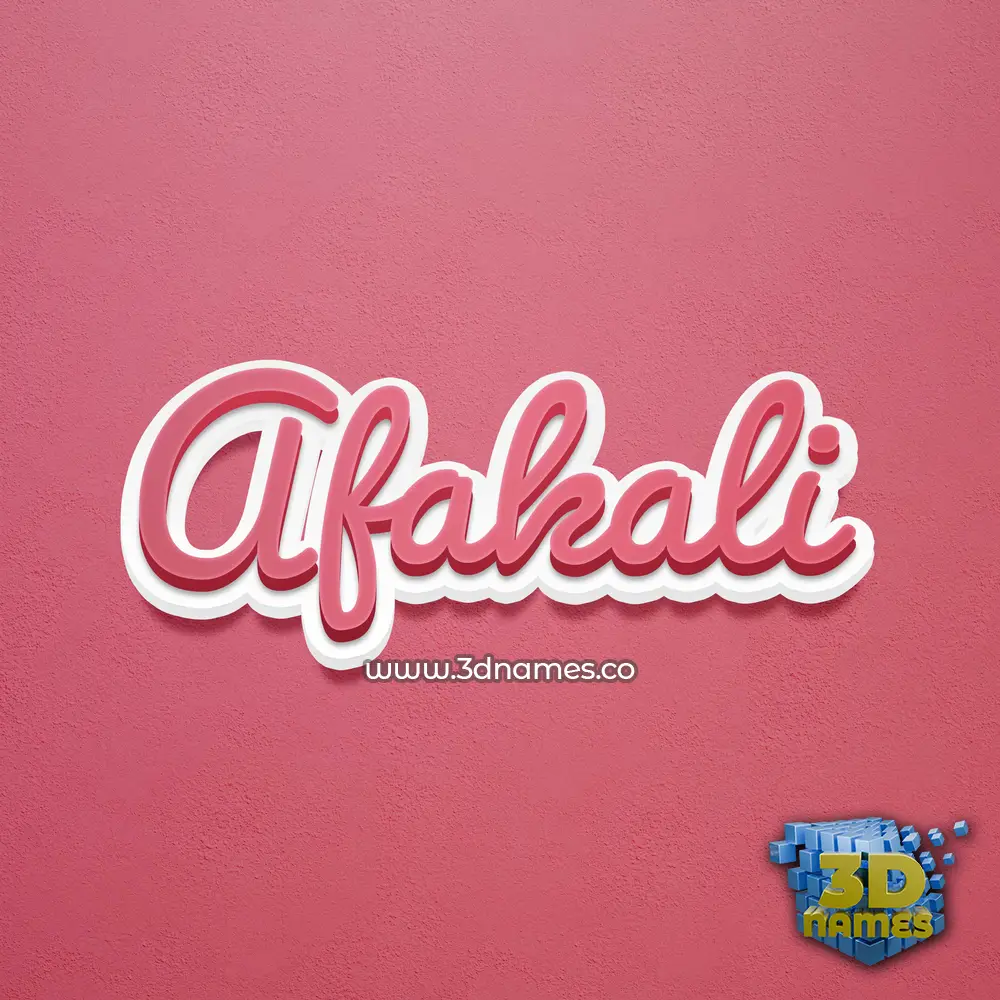 afakali in Red Scribble style - 3D name wallpaper