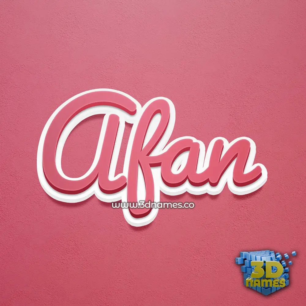 afan in Red Scribble style - 3D name wallpaper