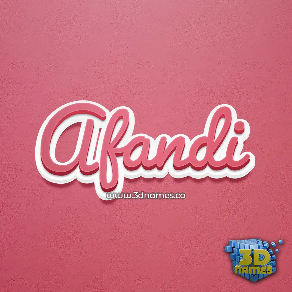 afandi in Red Scribble style - 3D name wallpaper