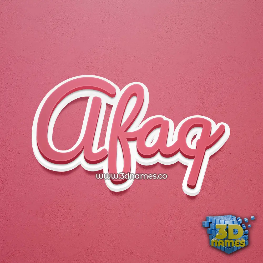 afaq in Red Scribble style - 3D name wallpaper