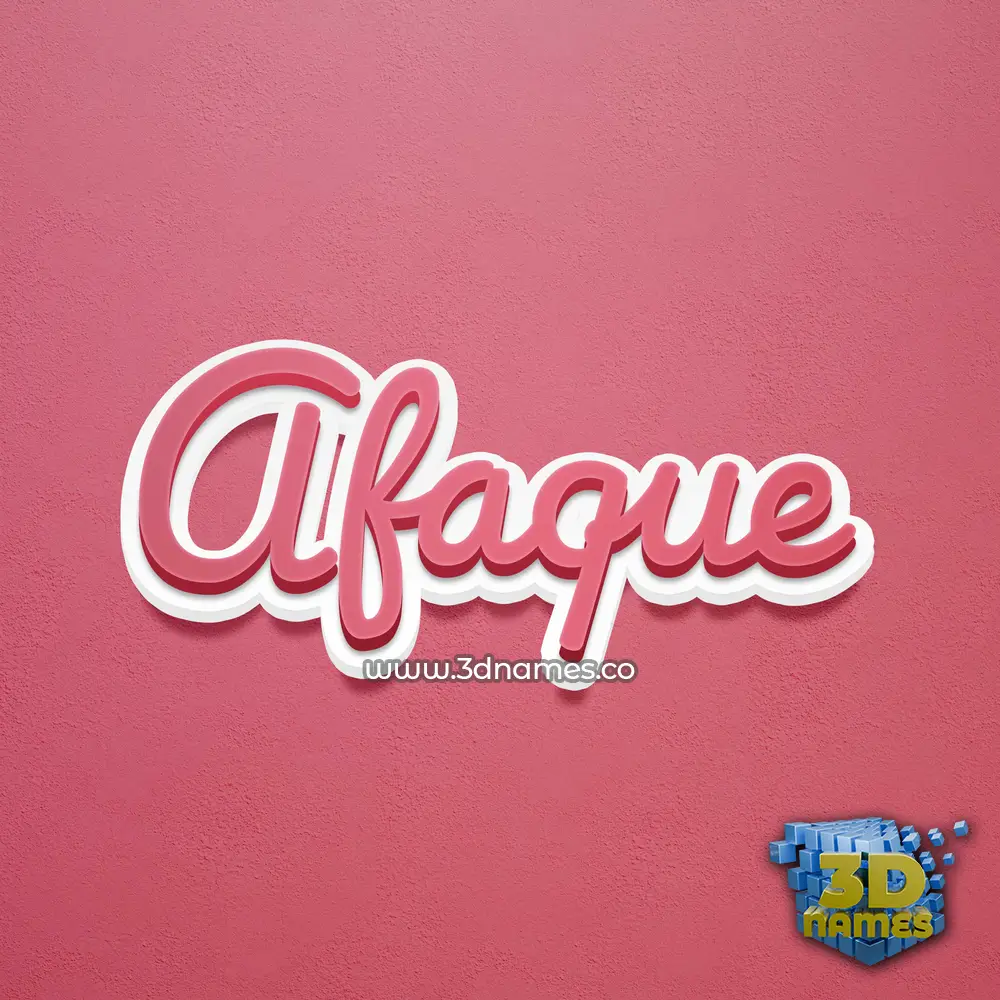 afaque in Red Scribble style - 3D name wallpaper