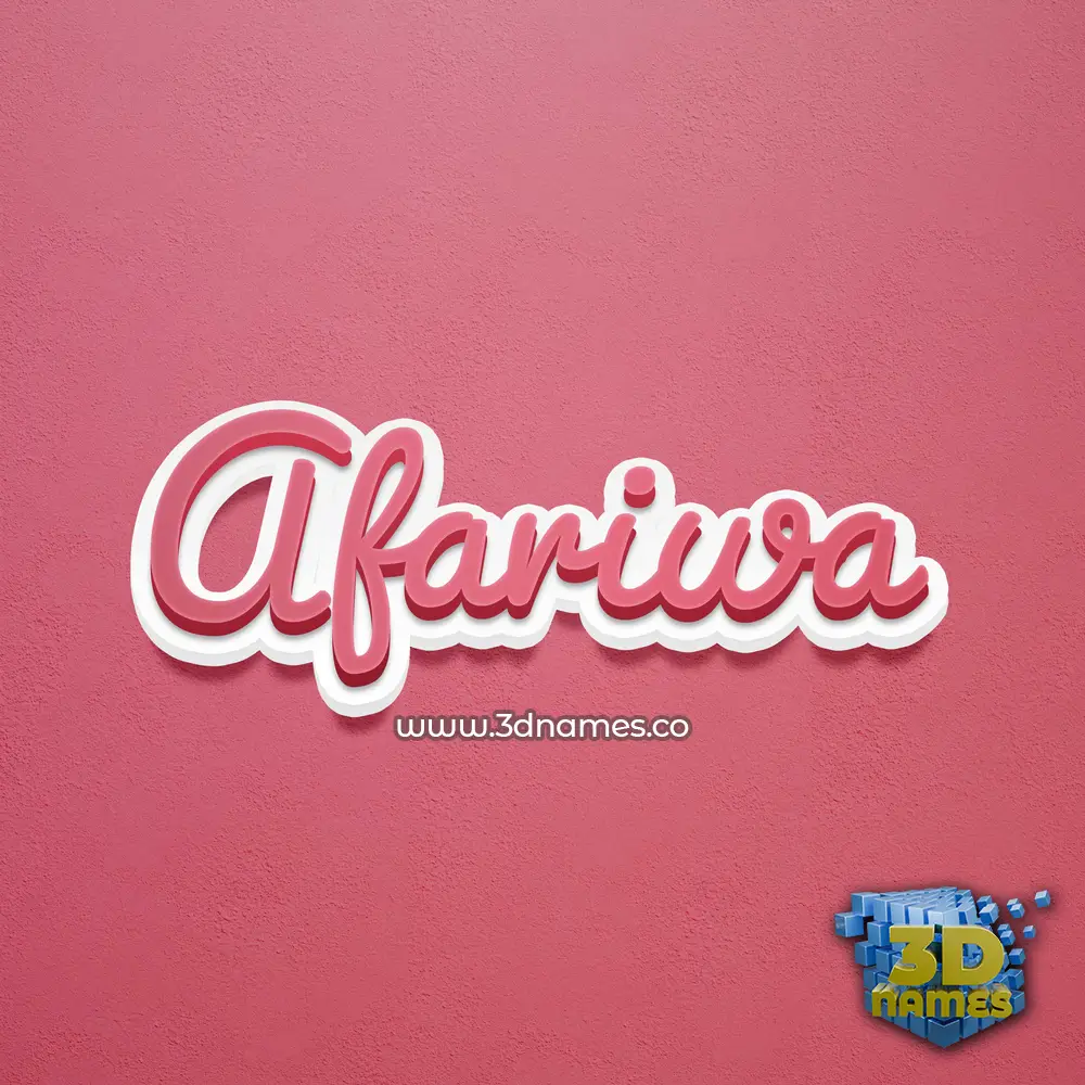 afariwa in Red Scribble style - 3D name wallpaper