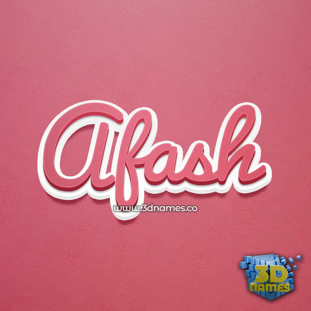 afash in Red Scribble style - 3D name wallpaper