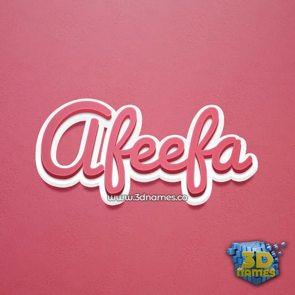 afeefa in Red Scribble style - 3D name wallpaper