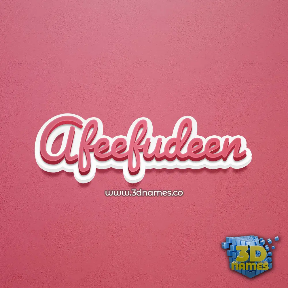 afeefudeen in Red Scribble style - 3D name wallpaper