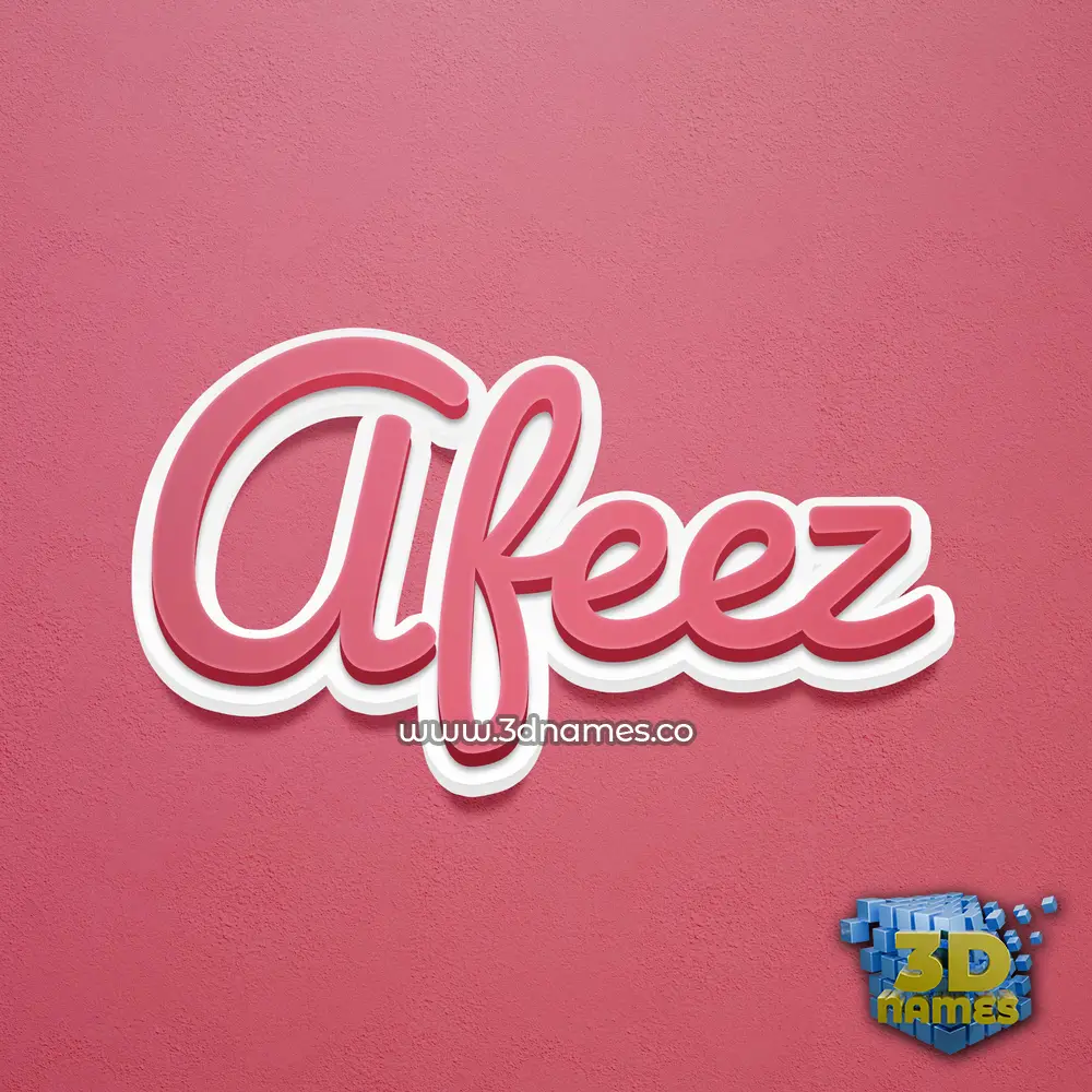 afeez in Red Scribble style - 3D name wallpaper