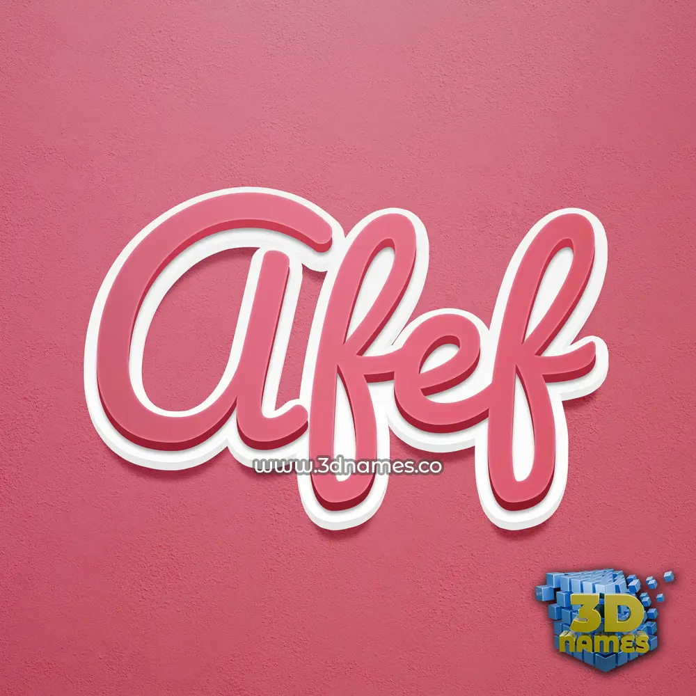 afef in Red Scribble style - 3D name wallpaper