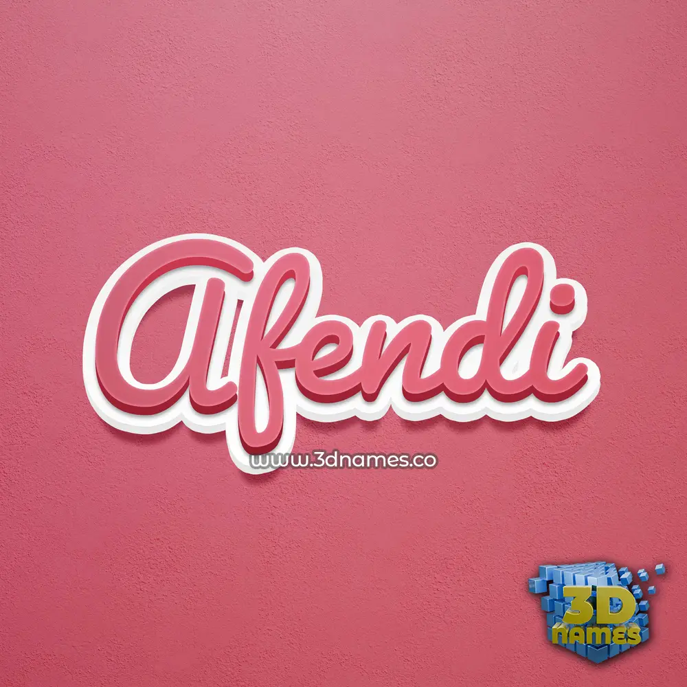 afendi in Red Scribble style - 3D name wallpaper