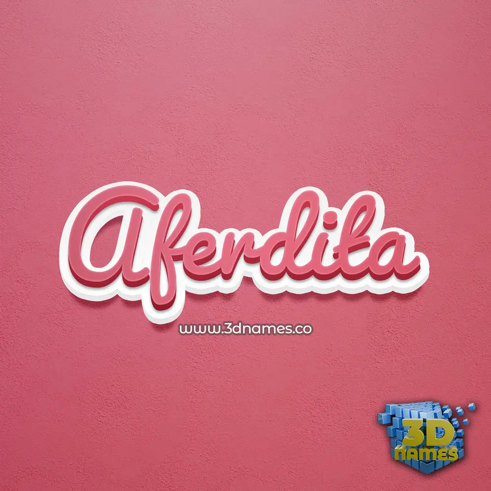 aferdita in Red Scribble style - 3D name wallpaper
