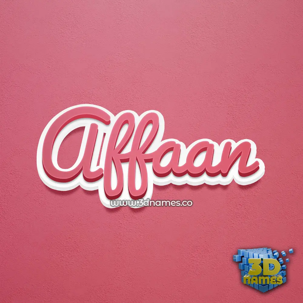 affaan in Red Scribble style - 3D name wallpaper