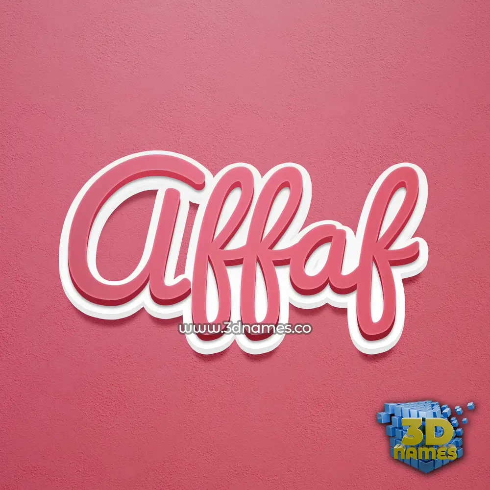 affaf in Red Scribble style - 3D name wallpaper
